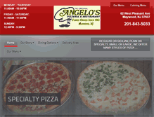 Tablet Screenshot of angelospizzaofmaywood.com